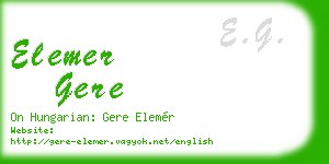 elemer gere business card